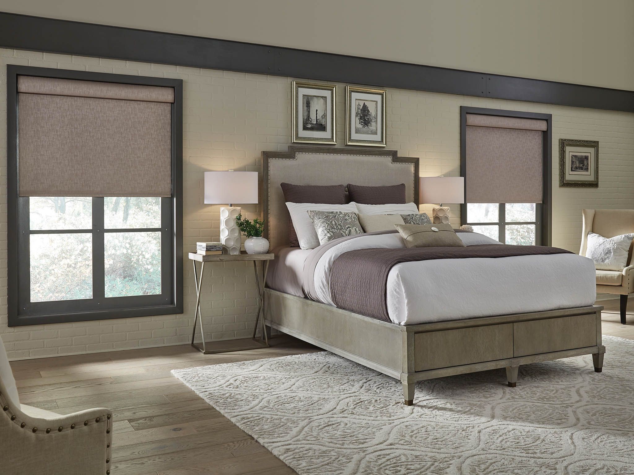 master suite with beige color schemes